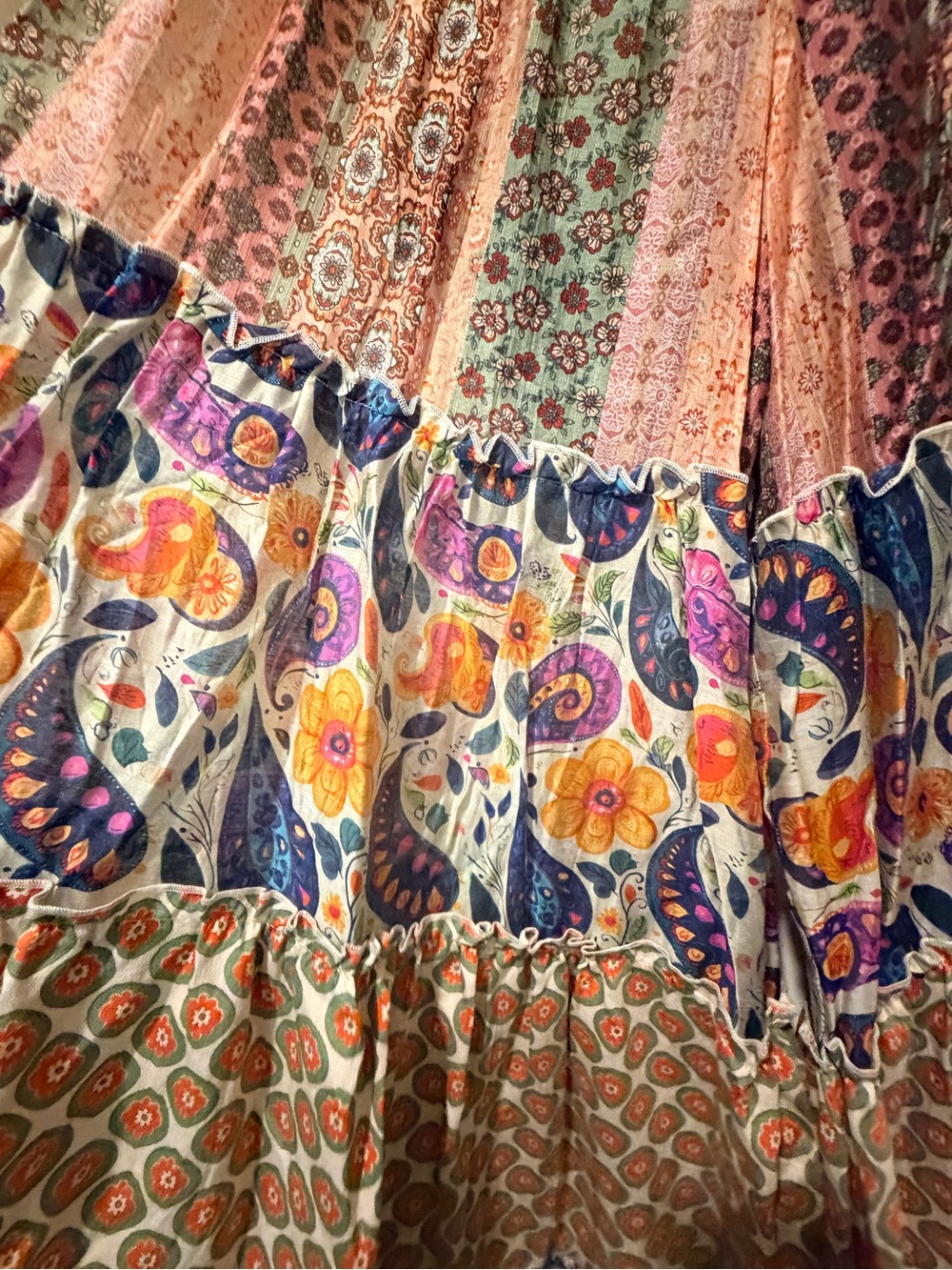 POL Boho Wide-Leg Pants in Pink, Purple, Yellow and Cream - Picture 4 of 7